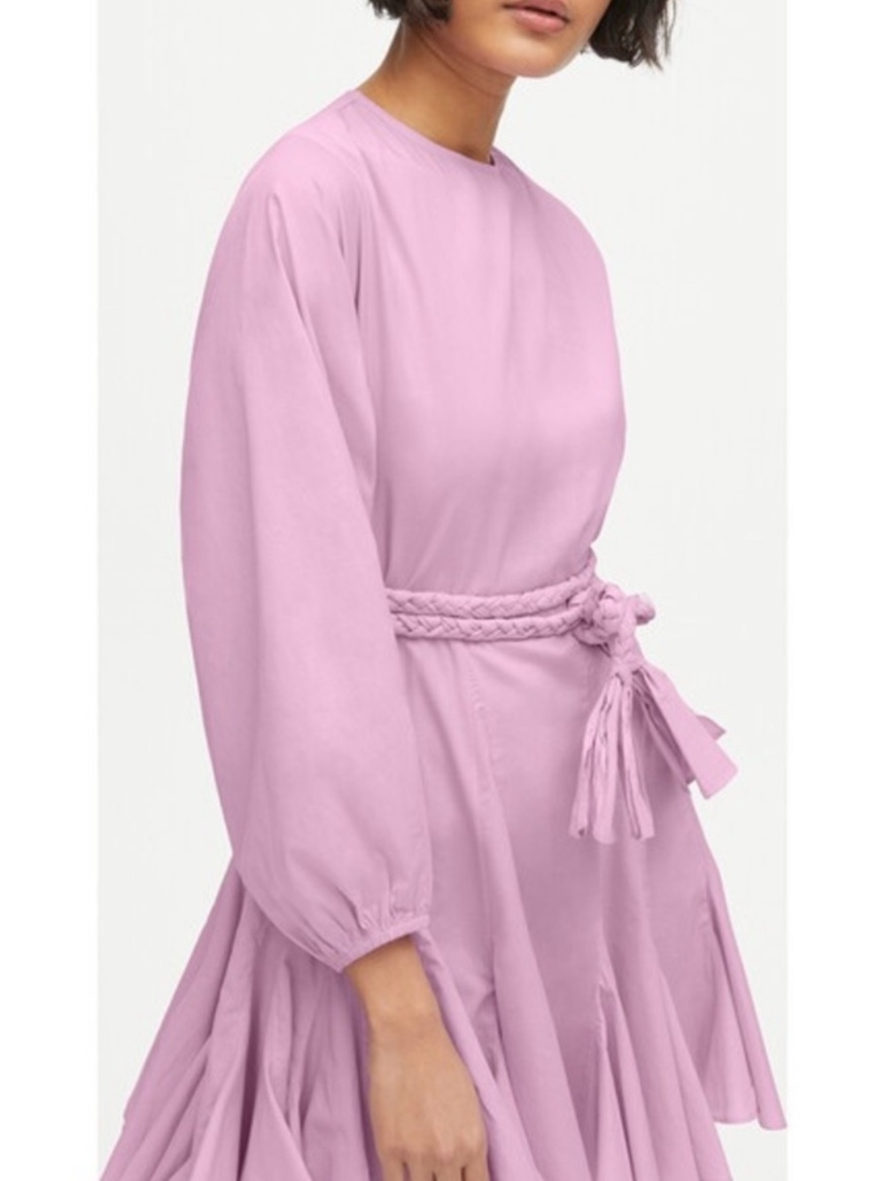 RHODE Lilac Long Sleeve Mini Dress w Braided Belt XS - Picture 15 of 15